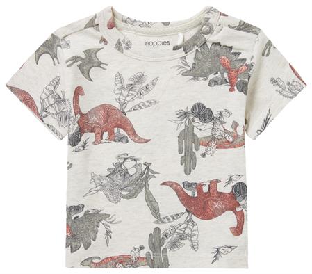 Noppies Mendota Print Short Sleeve T-Shirt - Oatmeal Melange