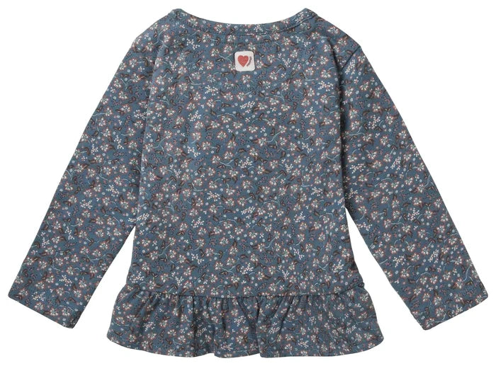 Noppies Vesper Long Sleeve Allover Print Tee- Storm Blue