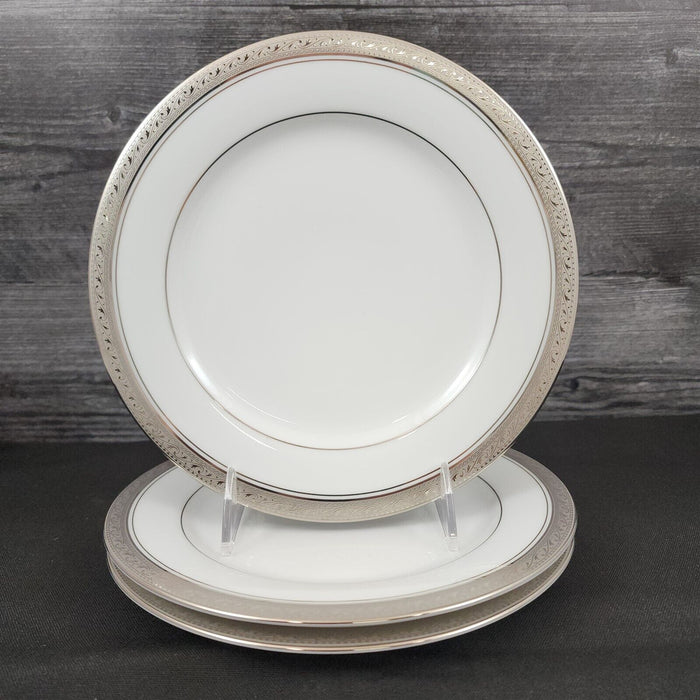Noritake Legendary Crestwood Platinum Set of 3 Salad Plate 8.5" Plates 4166