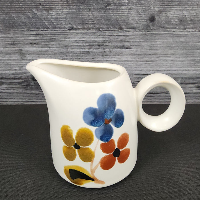 Noritake October Fest Creamer Stoneware Brown Blue Yellow Floral
