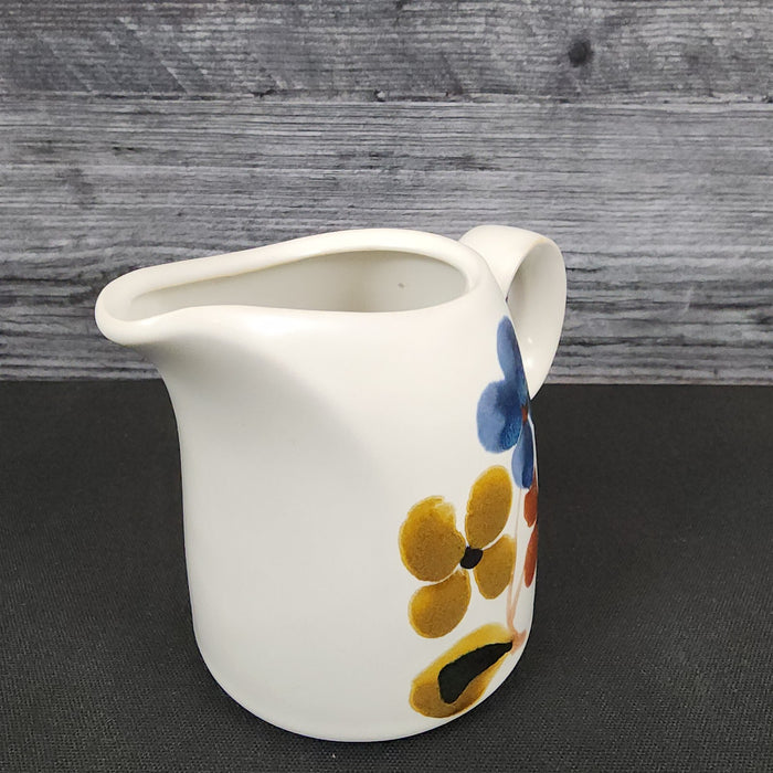 Noritake October Fest Creamer Stoneware Brown Blue Yellow Floral