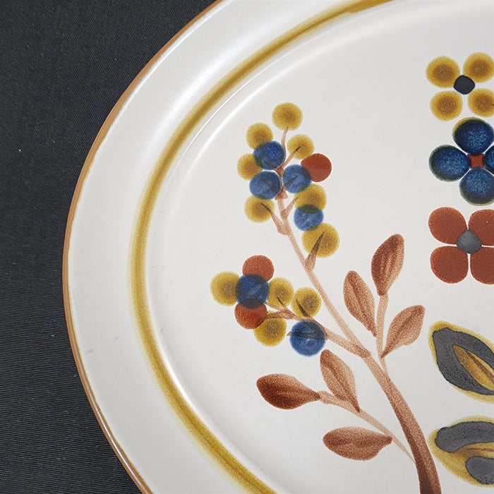 Noritake October Fest Serving Platter 14" Stoneware Brown Blue Yellow Floral