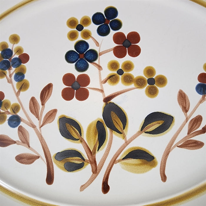 Noritake October Fest Serving Platter 14" Stoneware Brown Blue Yellow Floral