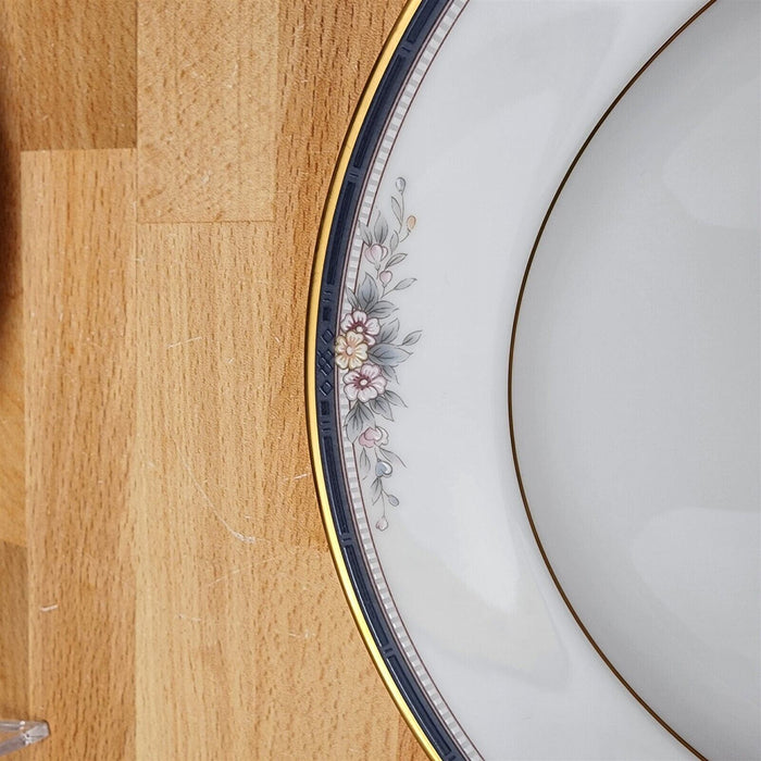 Noritake Ontario 4 Bread Butter Plates 6.5" Pink Flowers Blue Gold Band 3763