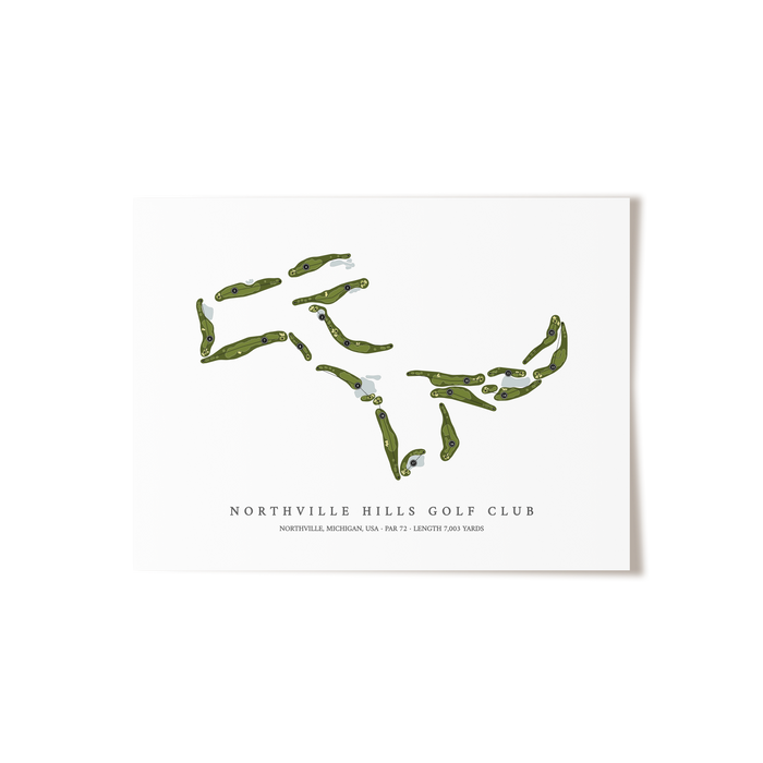 Northville Hills Golf Club | Golf Course Map | Unframed