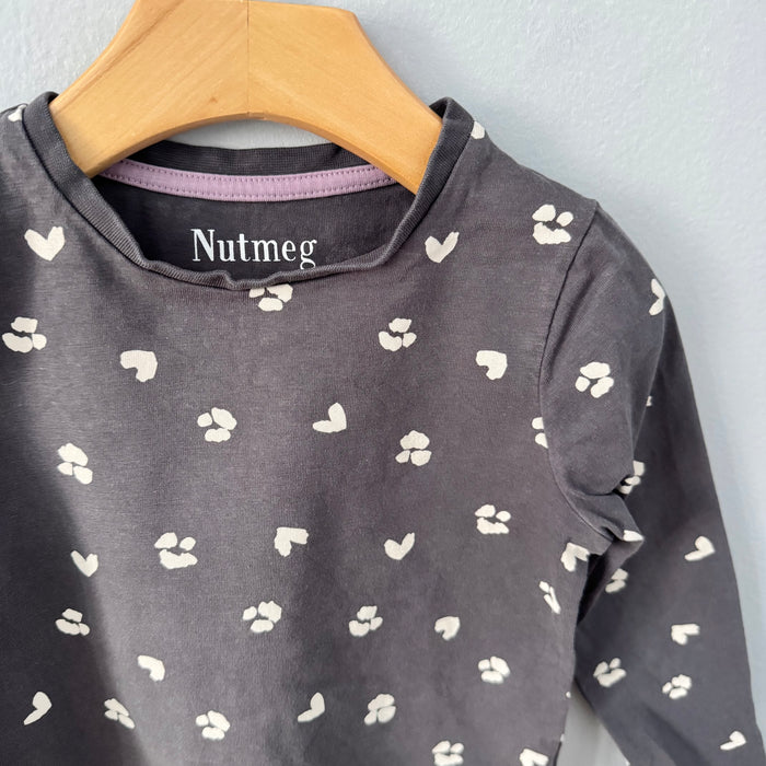 Nutmeg / Dark grey long sleeve shirt / 3-4Y