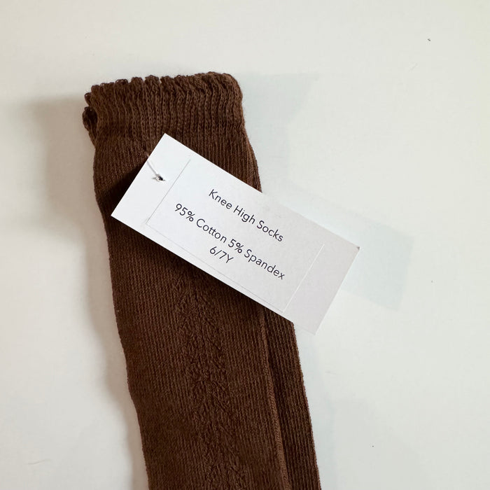 Oak + Acorn / Little Sprout Knee High Socks | Brown Sugar