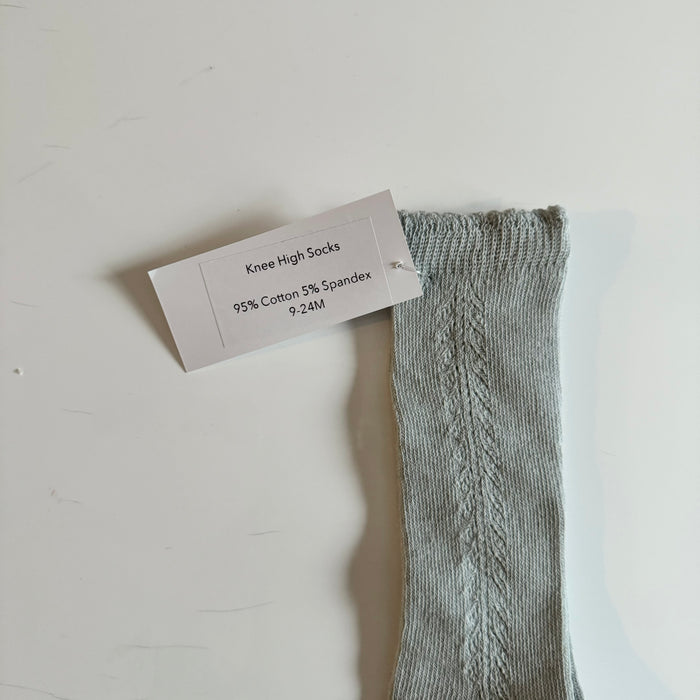 Oak + Acorn / Little Sprout Knee High Socks | Stone Blue