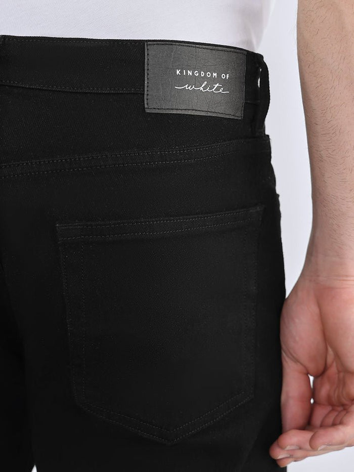 Obsidian White Straight Fit Denim Jeans