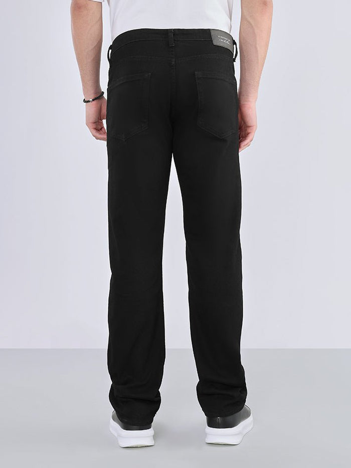Obsidian White Straight Fit Denim Jeans