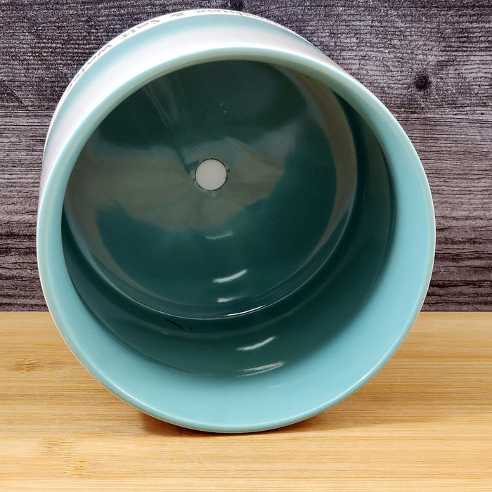 Ocean Beach Planter Ceramic Utensil Organizer Herb Succulent Pot Blue Sky 6.5in