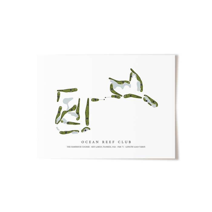 Ocean Reef Club - The Hammock Course | Golf Course Map | Unframed
