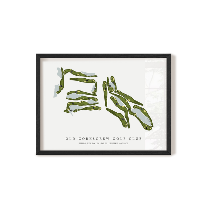 Old Corkscrew Golf Club | Golf Course Map | Black Frame
