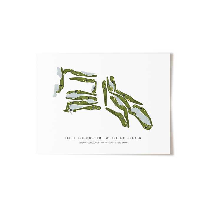 Old Corkscrew Golf Club | Golf Course Map | Unframed