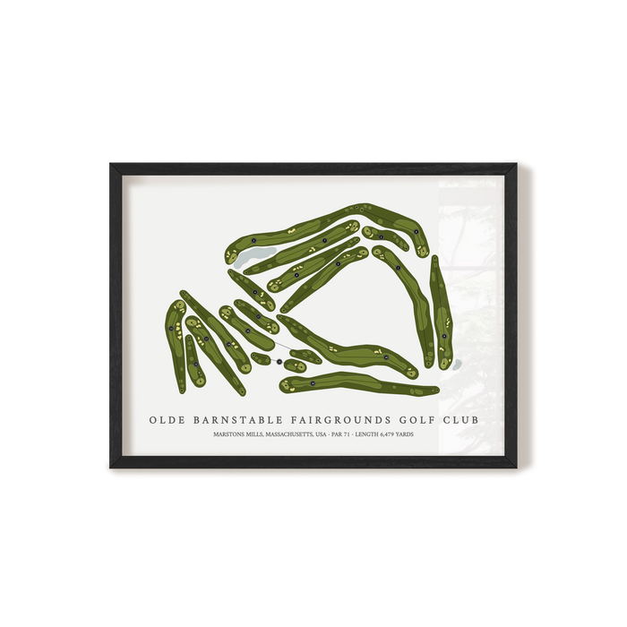Olde Barnstable Fairgrounds Golf Club | Golf Course Map | Black Frame