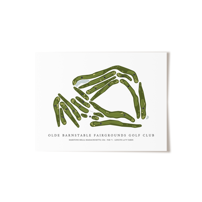 Olde Barnstable Fairgrounds Golf Club | Golf Course Map | Unframed