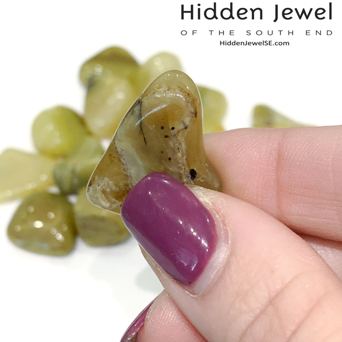 Olive Green Opal tumbled Gemstone
