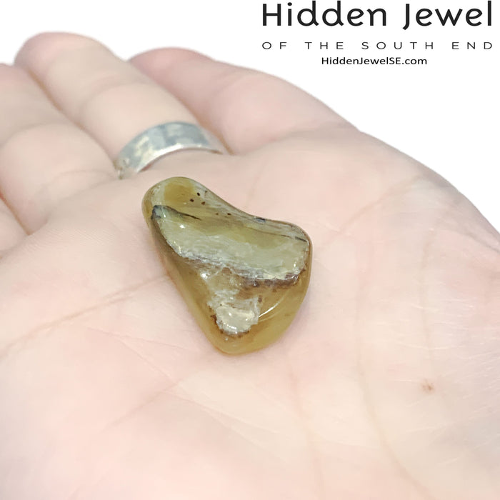 Olive Green Opal tumbled Gemstone
