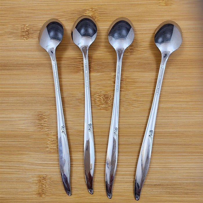 Oneida Kenwood Forever Rose Tea Spoon Set of 4 Community Stainless Flatware 7.5"