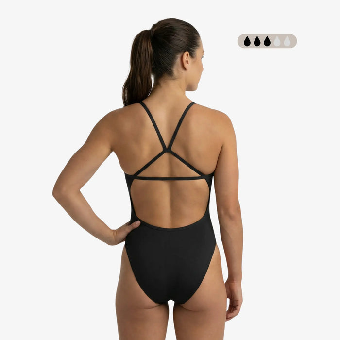 Onyx SecureFlo Open-Back One-Piece Period Swimsuit by Norca - Norca Athletic Swimwear