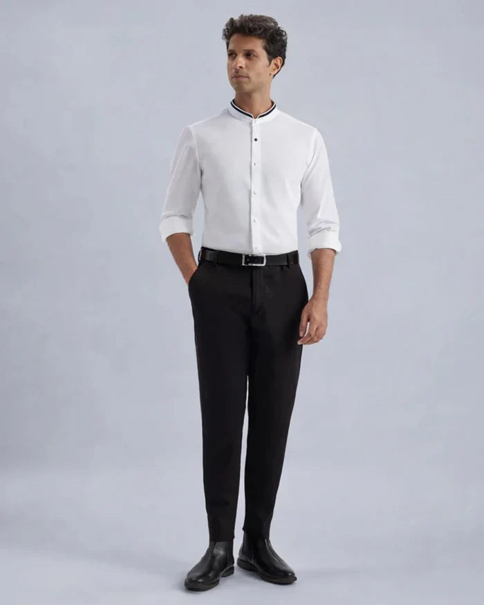 Cotton Stretch white Shirt - Onyx