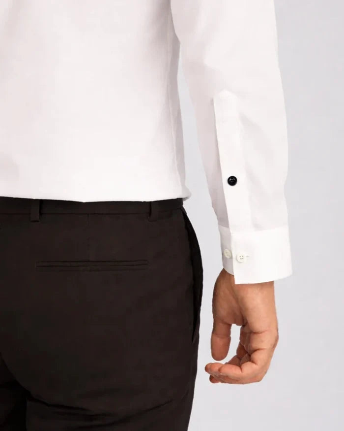 Cotton Stretch white Shirt - Onyx