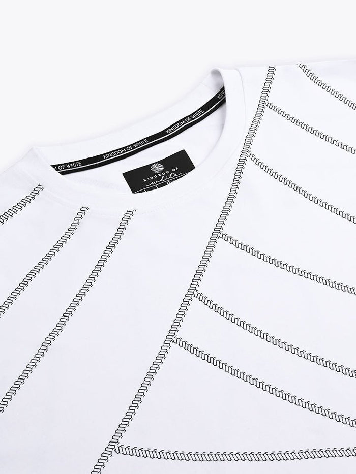 Orbit White Moon Print Oversized T-Shirt