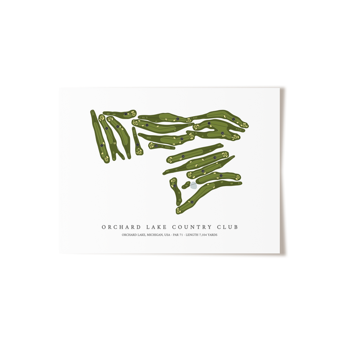 Orchard Lake Country Club | Golf Course Map | Unframed