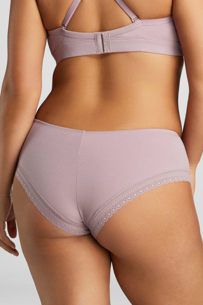 Organic Cotton Lace Cheeky - Siella - Color: Lavender Lavande
