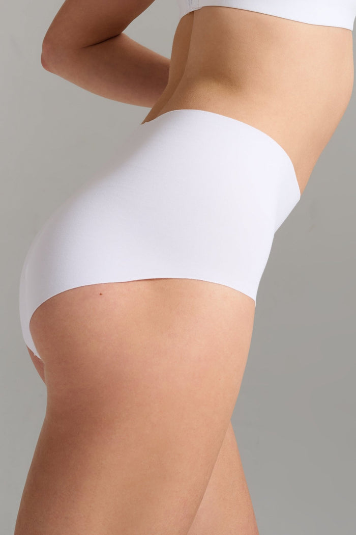 Organic Cotton No - Show High Waist Brief - Siella - Color: White Blanc