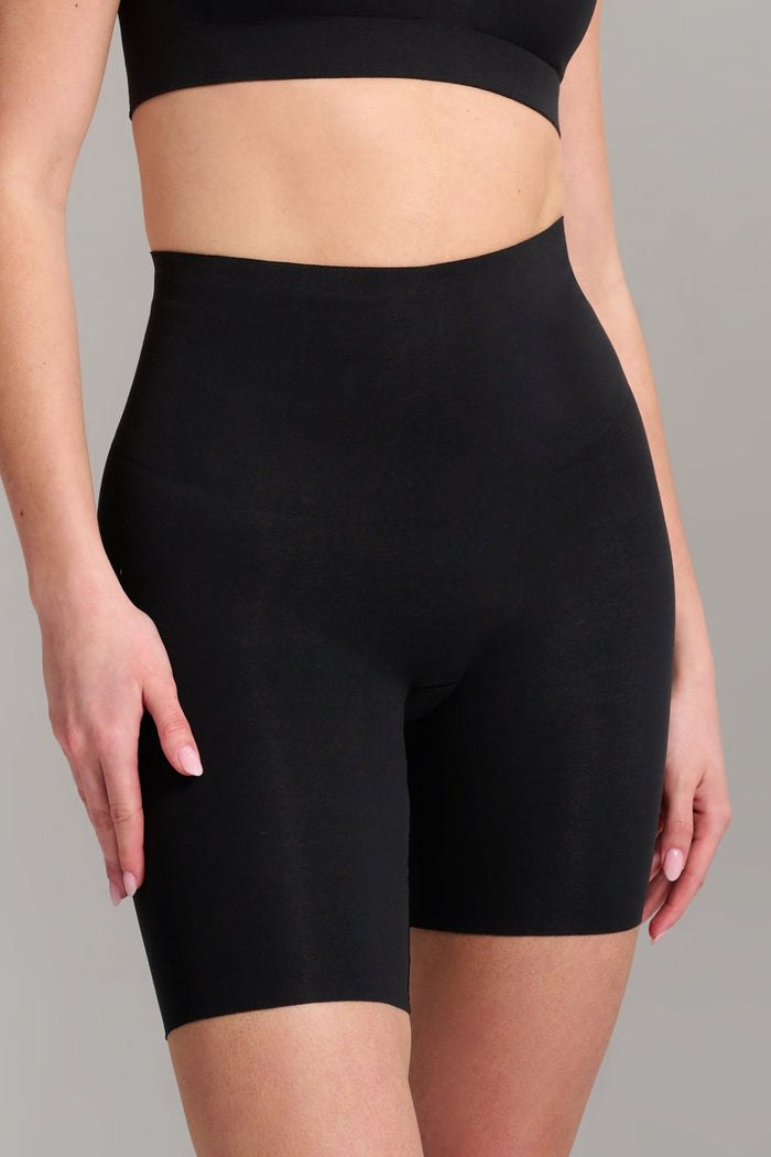 Organic Cotton No-Show Shaping Short - Siella - Color: Black Noir