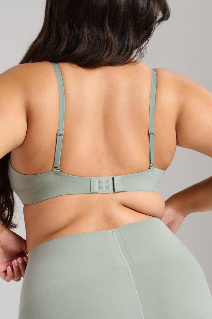 Organic Cotton No - Show V - Scoop Bra - Siella - Color: Sage Sauge