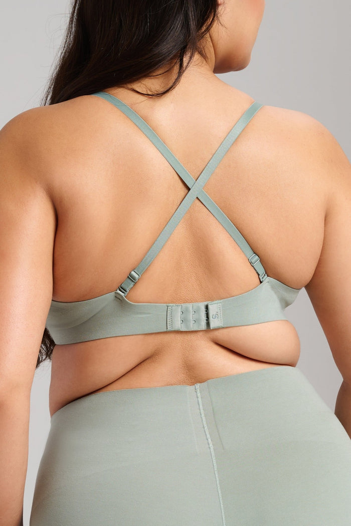 Organic Cotton No - Show V - Scoop Bra - Siella - Color: Sage Sauge
