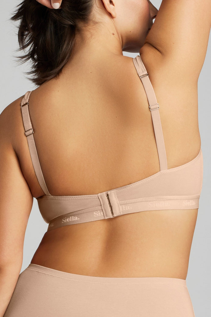 Organic Cotton Plunge Foam Bra - SIELLA - Color: Beach Beige Beige plage