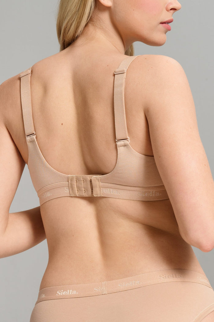 Organic Cotton V - Neck Bra - Siella - Color: Beach Beige Beige plage