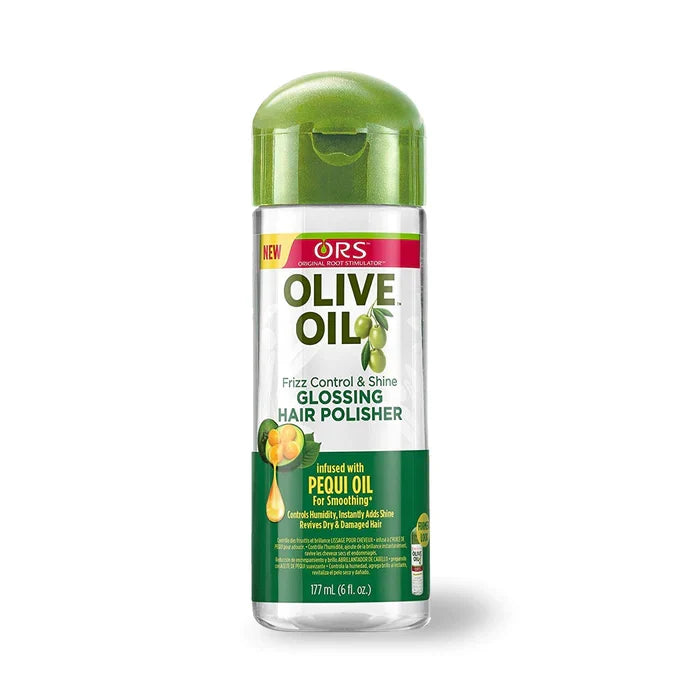ORS Olive Oil Frizz & Control & Shine Glossing Hair Polisher infused with Pequi Oil for Smoothing 6oz