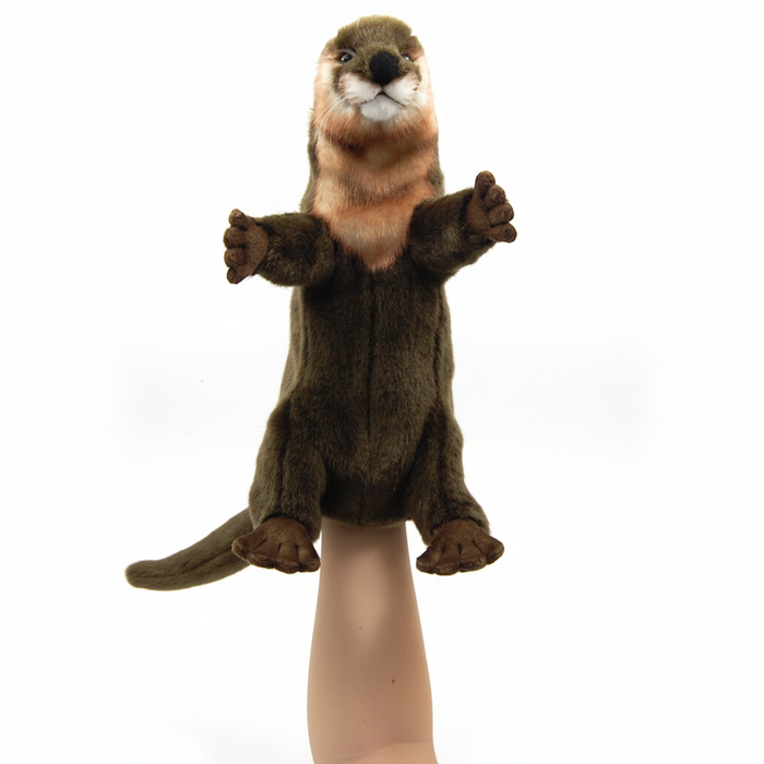 Otter Hand Puppet Full Body Doll Hansa Real Looking Plush Animal Learning Toy