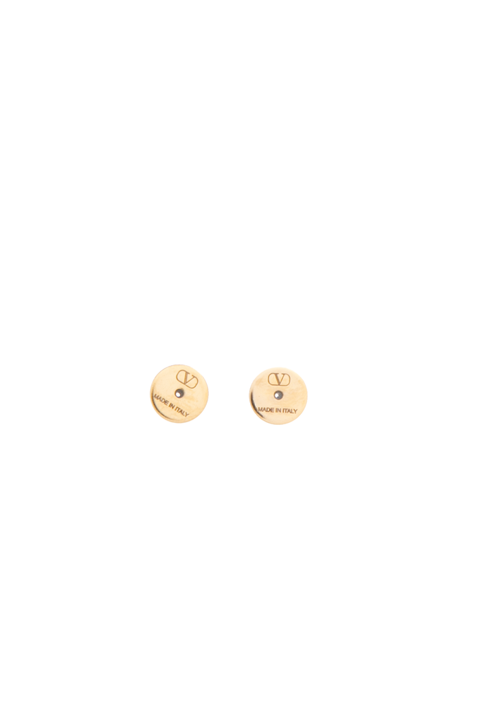 Valentino - Gold VLogo Ovalette Metal Stud Earrings