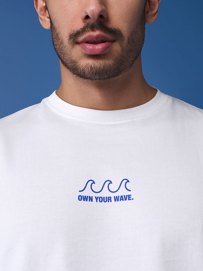 Own Your Wave White Oversized T-Shirt
