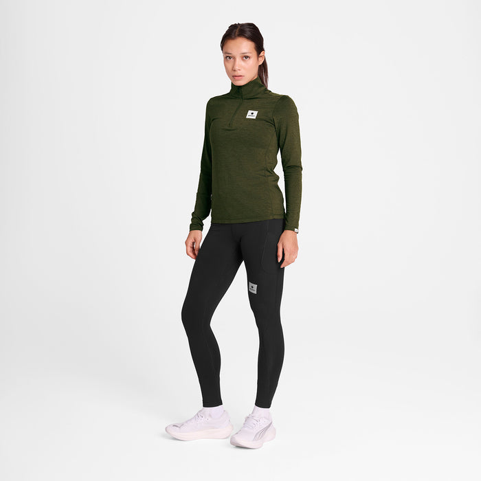 Saysky Pace Half Zip Long Sleeve Green 3001 SW20002