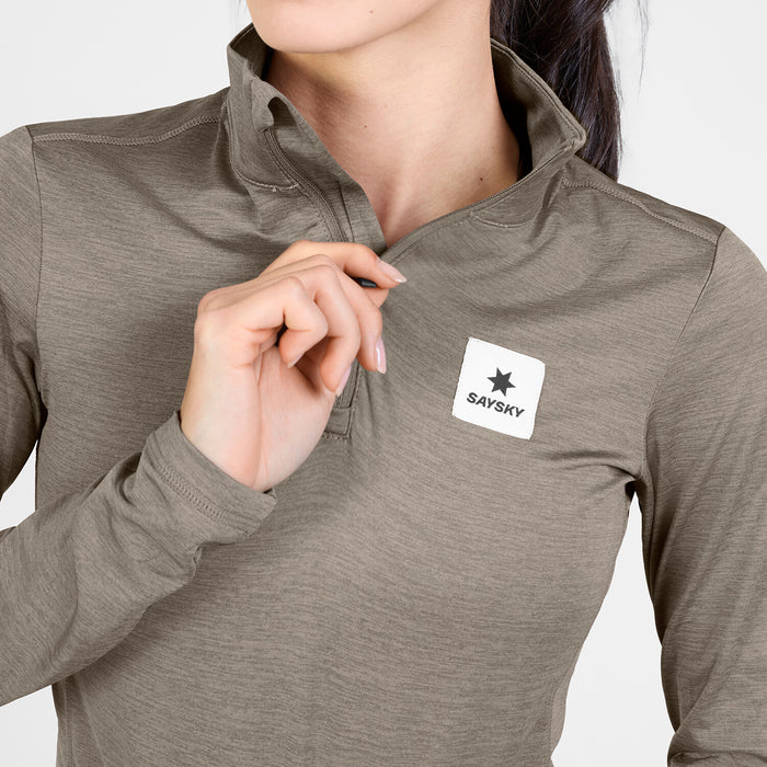 Saysky Pace Half Zip Long Sleeve Taupe 8005 SW20002