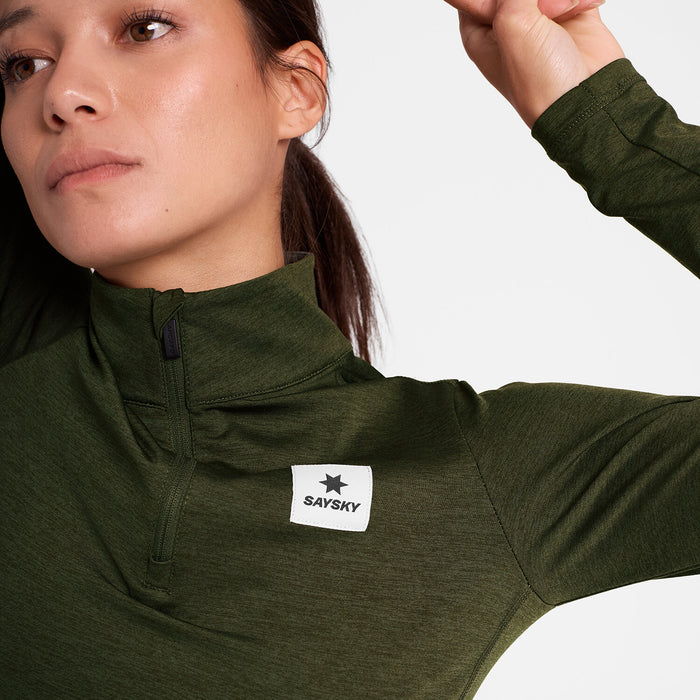 Saysky Pace Half Zip Long Sleeve Green 3001 SW20002