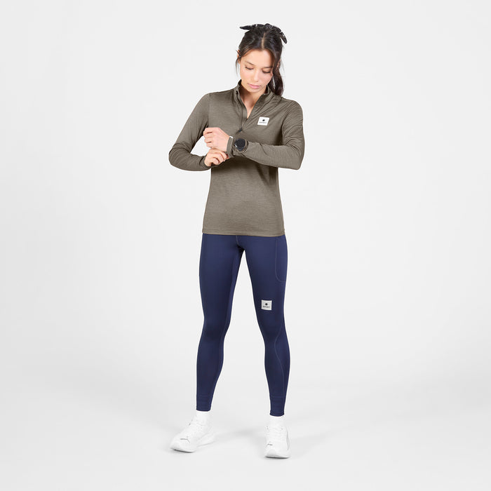 Saysky Pace Half Zip Long Sleeve Taupe 8005 SW20002