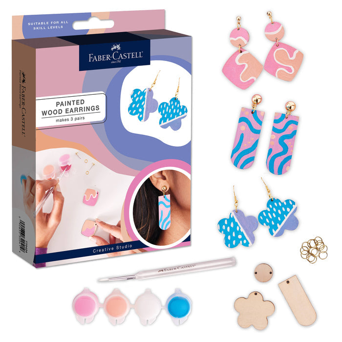 Painted Wood Earrings - Adult Craft Kit