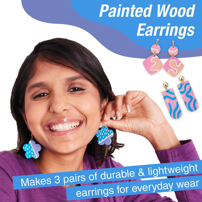 Painted Wood Earrings - Adult Craft Kit