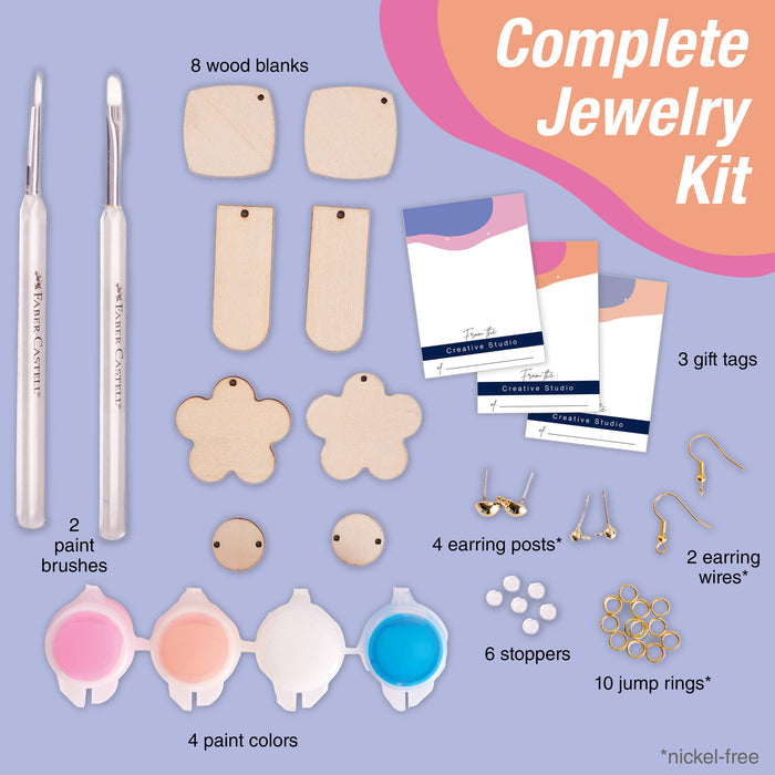 Painted Wood Earrings - Adult Craft Kit