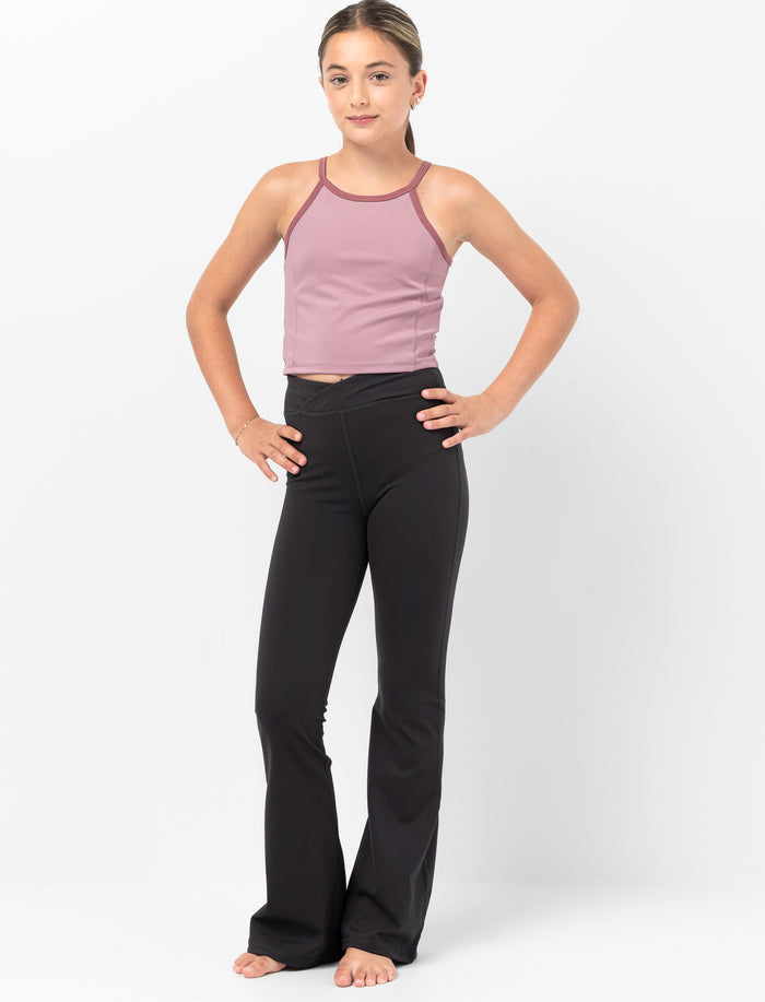 Pantalon à coupe ajustée uni pour fille