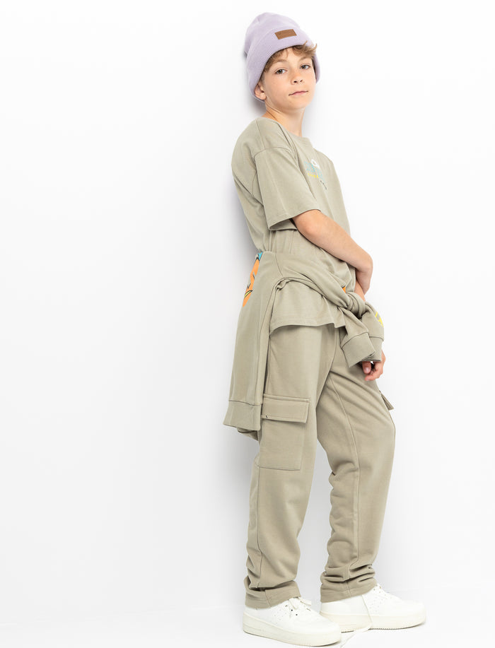 Pantalon cargo uni pour garçon