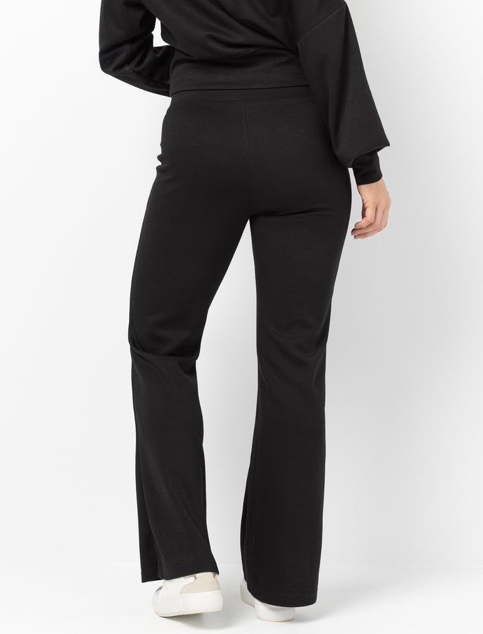 Pantalon jambes larges à surpiqûres pour femme