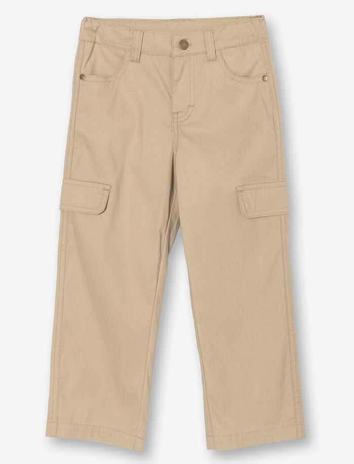Pantalon uni à jambe droite pour petit garçon